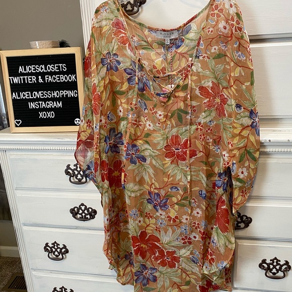 Floral Chiffon Cover Up/Dress - Picture 4 of 12